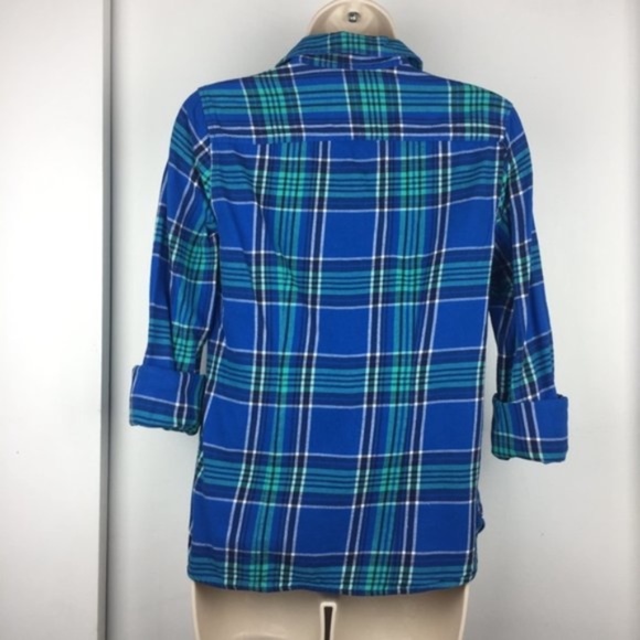 🌵3/$15 American Eagle Womens Flannel Plaid Shirt - Picture 6 of 7
